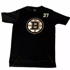 Pro Edge BOSTON BRUINS Patrice BERGERON #37 Black Polyester SS T Shirt Size M